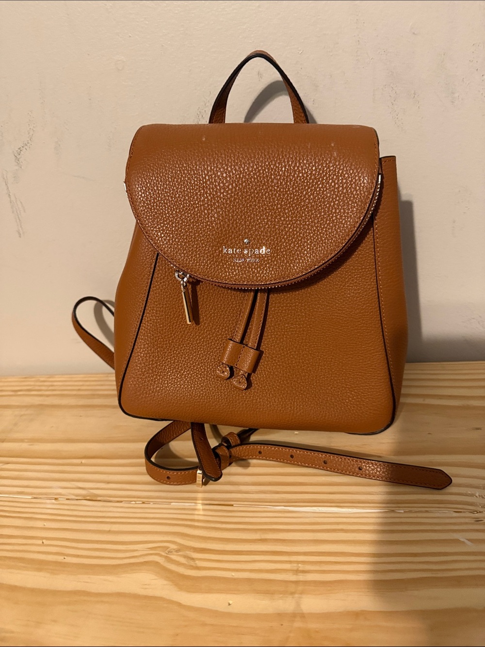kate spade Tan Pebbled Leather Mini Backpack - Picture 1 of 3